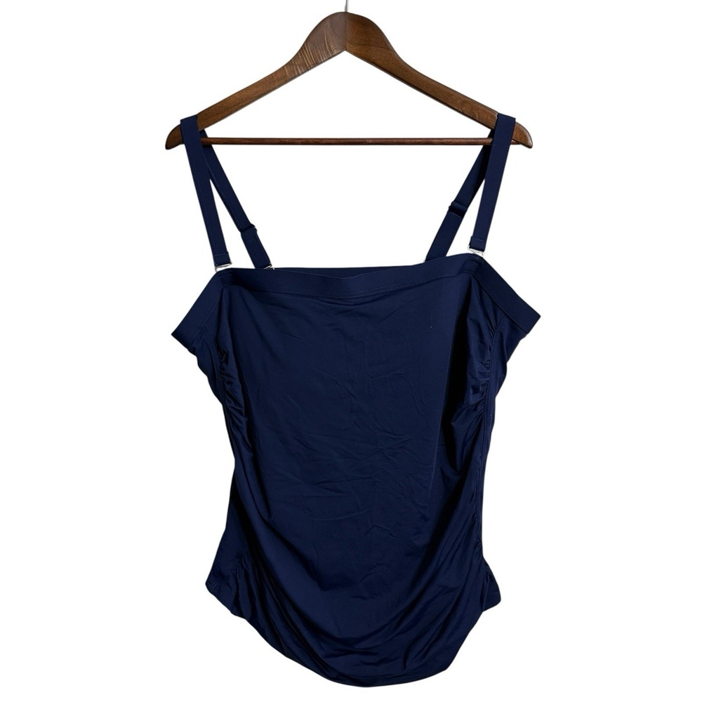 Lands End tankini women's 22W navy beach pool‎ resort nautical coastal cruise